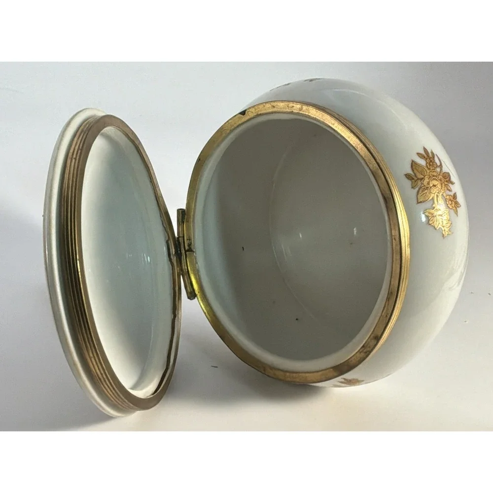 Vintage Andrea by Sadek 1960's Gold & White Porcelain Silent Butler‎ Floral